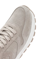 Women's Beige Lace-Up Suede Leather Sneaker | Derimod Women's Beige Lace-Up Suede Leather Sneaker | Derimod