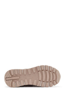 Women's Beige Lace-Up Suede Leather Sneaker | Derimod Women's Beige Lace-Up Suede Leather Sneaker | Derimod