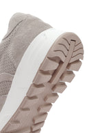 Women's Beige Lace-Up Suede Leather Sneaker | Derimod Women's Beige Lace-Up Suede Leather Sneaker | Derimod