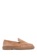 Kadın Pudra Süet Deri Maskülen Loafer | Derimod Kadın Pudra Süet Deri Maskülen Loafer | Derimod