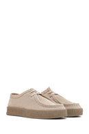 Women's Beige Suede Leather Masculine Shoes | Derimod Women's Beige Suede Leather Masculine Shoes | Derimod