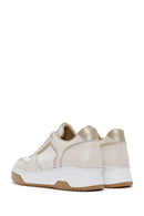 Women's Beige Lace-up Thick-Sole Leather Sneaker | Derimod Women's Beige Lace-up Thick-Sole Leather Sneaker | Derimod