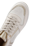 Women's Beige Lace-up Thick-Sole Leather Sneaker | Derimod Women's Beige Lace-up Thick-Sole Leather Sneaker | Derimod