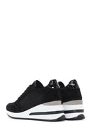 Kadın Siyah Kalın Topuklu Bağcıklı Deri Sneaker | Derimod Kadın Siyah Kalın Topuklu Bağcıklı Deri Sneaker | Derimod