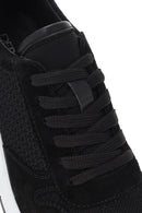 Kadın Siyah Kalın Topuklu Bağcıklı Deri Sneaker | Derimod Kadın Siyah Kalın Topuklu Bağcıklı Deri Sneaker | Derimod