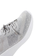 Derimod Zero Kadın Gri Bağcıklı Kalın Tabanlı Taşlı Sneaker | Derimod Derimod Zero Kadın Gri Bağcıklı Kalın Tabanlı Taşlı Sneaker | Derimod