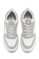 Kadın Beyaz Kalın Tabanlı Taşlı Bağcıklı Sneaker | Derimod Kadın Beyaz Kalın Tabanlı Taşlı Bağcıklı Sneaker | Derimod