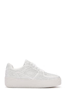 Kadın Beyaz Kalın Tabanlı Taşlı Sneaker | Derimod Kadın Beyaz Kalın Tabanlı Taşlı Sneaker | Derimod