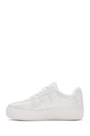 Kadın Beyaz Kalın Tabanlı Taşlı Sneaker | Derimod Kadın Beyaz Kalın Tabanlı Taşlı Sneaker | Derimod