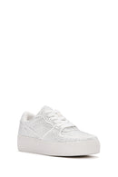 Kadın Beyaz Kalın Tabanlı Taşlı Sneaker | Derimod Kadın Beyaz Kalın Tabanlı Taşlı Sneaker | Derimod