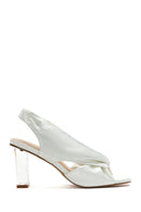 Women's White Transparent Heeled Sandals | Derimod Women's White Transparent Heeled Sandals | Derimod