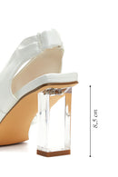 Women's White Transparent Heeled Sandals | Derimod Women's White Transparent Heeled Sandals | Derimod