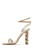 Women's Gold Ankle Strap High Heel Sandals | Derimod Women's Gold Ankle Strap High Heel Sandals | Derimod