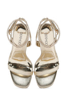Women's Gold Ankle Strap High Heel Sandals | Derimod Women's Gold Ankle Strap High Heel Sandals | Derimod