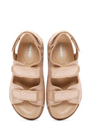 Women's Beige Stone Sandals | Derimod Women's Beige Stone Sandals | Derimod