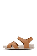 Women's Tan Ankle Strap Leather Sandals | Derimod Women's Tan Ankle Strap Leather Sandals | Derimod