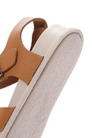 Women's Tan Ankle Strap Leather Sandals | Derimod Women's Tan Ankle Strap Leather Sandals | Derimod