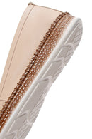 Women's Beige Leather Comfort Loafer | Derimod Women's Beige Leather Comfort Loafer | Derimod