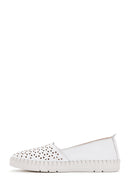 Women's White Leather Comfort Loafer | Derimod Women's White Leather Comfort Loafer | Derimod