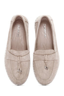 Women's Beige Suede Leather Comfort Loafer | Derimod Women's Beige Suede Leather Comfort Loafer | Derimod