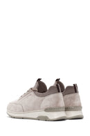 Women's Beige Lace-Up Suede Leather Sneaker | Derimod Women's Beige Lace-Up Suede Leather Sneaker | Derimod
