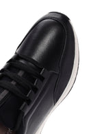 Kadın Siyah Bağcıklı Kalın Tabanlı Deri Sneaker | Derimod Kadın Siyah Bağcıklı Kalın Tabanlı Deri Sneaker | Derimod