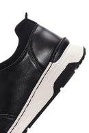 Kadın Siyah Bağcıklı Kalın Tabanlı Deri Sneaker | Derimod Kadın Siyah Bağcıklı Kalın Tabanlı Deri Sneaker | Derimod