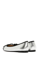 Women's Silver Buckle Detailed Leather Ballerinas | Derimod Women's Silver Buckle Detailed Leather Ballerinas | Derimod