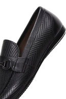 Erkek Siyah Baskılı Deri Casual Loafer | Derimod Erkek Siyah Baskılı Deri Casual Loafer | Derimod