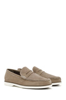 Erkek Vizon Nubuk Deri Casual Loafer | Derimod Erkek Vizon Nubuk Deri Casual Loafer | Derimod