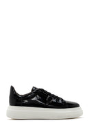 Erkek Siyah Kalın Tabanlı Bağcıklı Rugan Deri Sneaker | Derimod Erkek Siyah Kalın Tabanlı Bağcıklı Rugan Deri Sneaker | Derimod