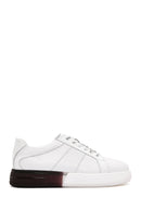 Erkek Beyaz Kalın Tabanlı Bağcıklı Deri Sneaker | Derimod Erkek Beyaz Kalın Tabanlı Bağcıklı Deri Sneaker | Derimod