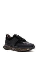 Erkek Siyah Kalın Tabanlı Bağcıklı Deri Casual Sneaker | Derimod Erkek Siyah Kalın Tabanlı Bağcıklı Deri Casual Sneaker | Derimod