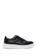 Erkek Siyah Bağcıklı Deri Sneaker | Derimod Erkek Siyah Bağcıklı Deri Sneaker | Derimod