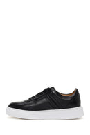 Erkek Siyah Bağcıklı Deri Sneaker | Derimod Erkek Siyah Bağcıklı Deri Sneaker | Derimod