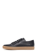 Erkek Siyah Bağcıklı Deri Sneaker | Derimod Erkek Siyah Bağcıklı Deri Sneaker | Derimod