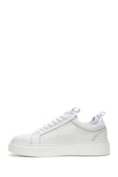 Men's White Lace-up Leather Sneaker | Derimod Men's White Lace-up Leather Sneaker | Derimod