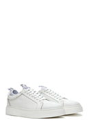 Men's White Lace-up Leather Sneaker | Derimod Men's White Lace-up Leather Sneaker | Derimod