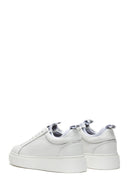 Men's White Lace-up Leather Sneaker | Derimod Men's White Lace-up Leather Sneaker | Derimod