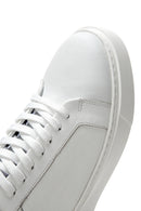 Men's White Lace-up Leather Sneaker | Derimod Men's White Lace-up Leather Sneaker | Derimod