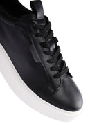 Erkek Siyah Bağcıklı Deri Sneaker | Derimod Erkek Siyah Bağcıklı Deri Sneaker | Derimod