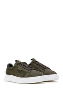 Men's Green Lace-Up Nubuck Leather Sneaker | Derimod Men's Green Lace-Up Nubuck Leather Sneaker | Derimod