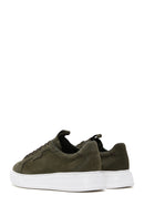 Men's Green Lace-Up Nubuck Leather Sneaker | Derimod Men's Green Lace-Up Nubuck Leather Sneaker | Derimod