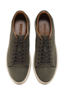Men's Khaki Lace-Up Nubuck Leather Sneaker | Derimod Men's Khaki Lace-Up Nubuck Leather Sneaker | Derimod