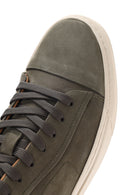 Men's Khaki Lace-Up Nubuck Leather Sneaker | Derimod Men's Khaki Lace-Up Nubuck Leather Sneaker | Derimod
