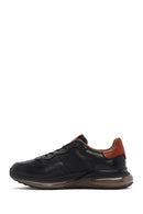 Erkek Siyah Bağcıklı Kalın Tabanlı Deri Casual Sneaker | Derimod Erkek Siyah Bağcıklı Kalın Tabanlı Deri Casual Sneaker | Derimod