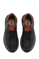 Erkek Siyah Bağcıklı Kalın Tabanlı Deri Casual Sneaker | Derimod Erkek Siyah Bağcıklı Kalın Tabanlı Deri Casual Sneaker | Derimod