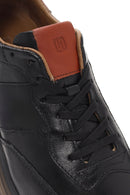 Erkek Siyah Bağcıklı Kalın Tabanlı Deri Casual Sneaker | Derimod Erkek Siyah Bağcıklı Kalın Tabanlı Deri Casual Sneaker | Derimod