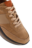 Erkek Bej Bağcıklı Nubuk Deri Casual Sneaker | Derimod Erkek Bej Bağcıklı Nubuk Deri Casual Sneaker | Derimod