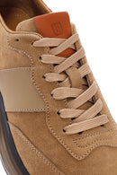 Erkek Bej Bağcıklı Nubuk Deri Casual Sneaker | Derimod Erkek Bej Bağcıklı Nubuk Deri Casual Sneaker | Derimod